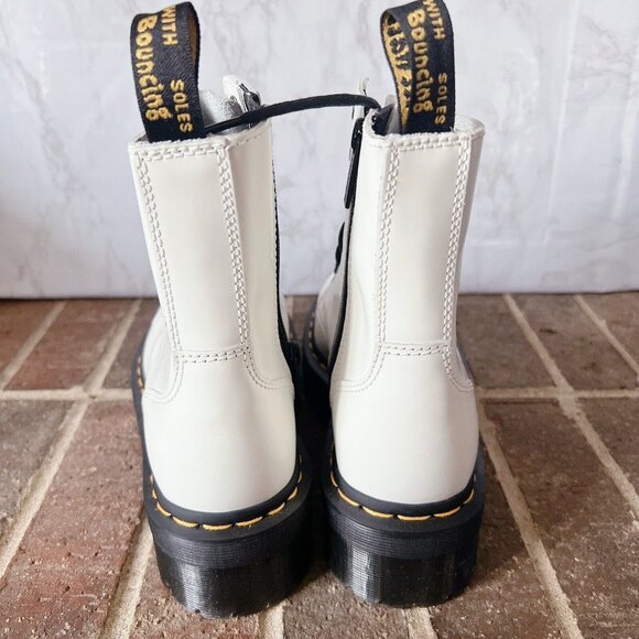 Dr. Martens Jadon 8-Eye Platform Combat Boot White Leather Womens US 6 - Picture 7 of 12